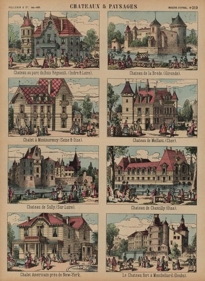 Castillos y paisajes de French School