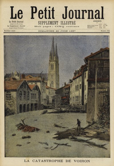 Inundaciones catastróficas en Voiron, Francia, 1897 de French School
