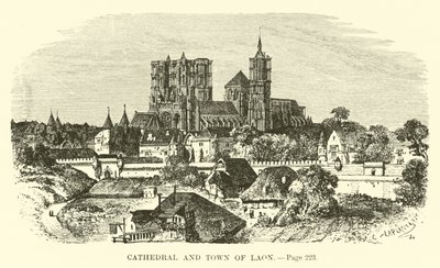 Catedral y ciudad de Laon de French School