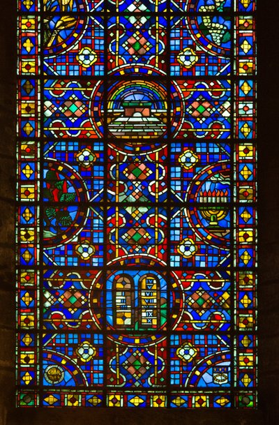 Catedral de Chartres, detalle de la vidriera de la paz de French School
