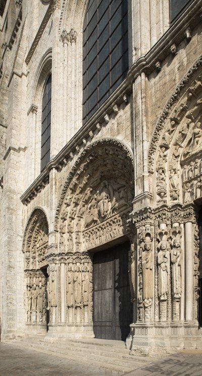 Catedral de Chartres, portal real fachada oeste de French School