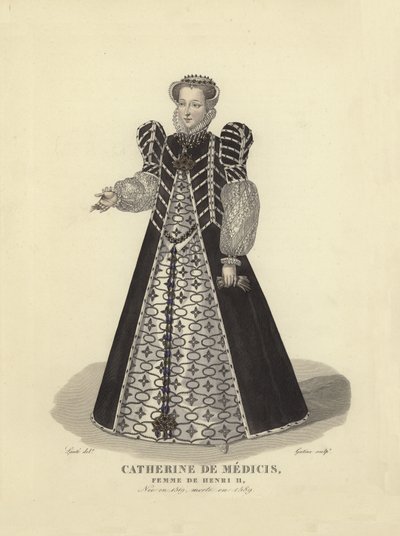 Catalina de Médici, esposa del rey Enrique II de Francia de French School
