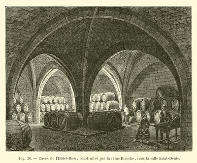 Bodegas del Hôtel-Dieu, construidas por la reina Blanca, bajo la sala Saint-Denis de French School