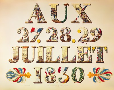Celebración de los Tres Gloriosos Días, 27, 28 y 29 de julio de 1830 de French School