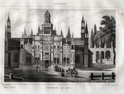 Certosa di Pavia - Cartuja de Pavía - Grabado de “Italia pintoresca” de M. de Norvins, Ch. Nodier 1834-1836. de French School