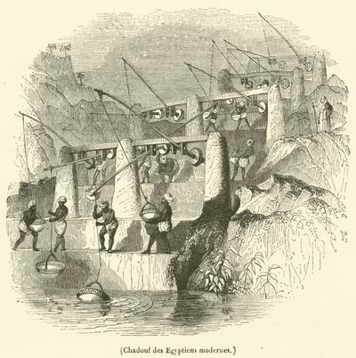 Chadouf de los egipcios modernos (grabado) de French School