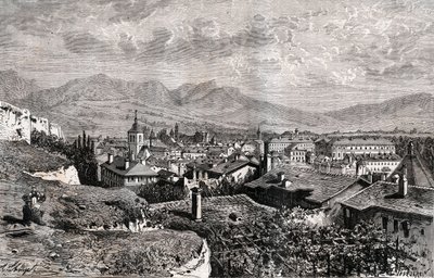Chambery - Saboya - grabado en “La Francia ilustrada: geografía, historia, administración estadística” por V.A. Malt-Brown. 1884 de French School