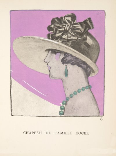 Chapeau de Camille Roger, de una colección de láminas de moda de French School