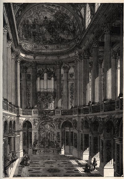 Capilla del Palacio de Versalles - Capilla del castillo de Versalles - grabado en “PATRIE - DESCRIPTION PICTURESQUE DE LA FRANCE EN 6 VOLUMES” de Lucien Huard - finales del siglo XIX de French School