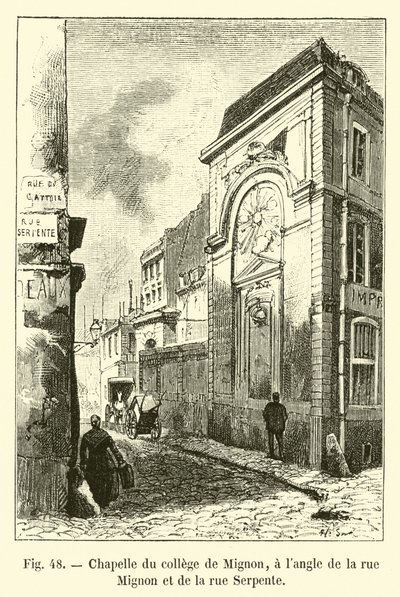 Capilla del colegio de Mignon, en la esquina de la rue Mignon y la rue Serpente de French School