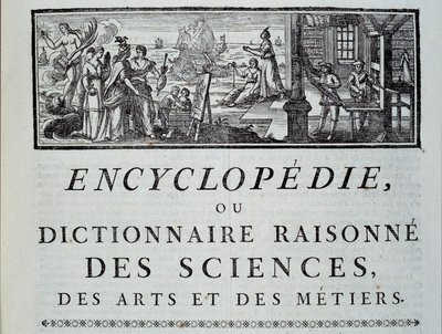 Cabecera del capítulo de la Enciclopedia de Diderot y Alembert de French School
