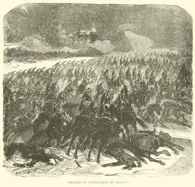 Carga de coraceros en Eylau (grabado) de French School