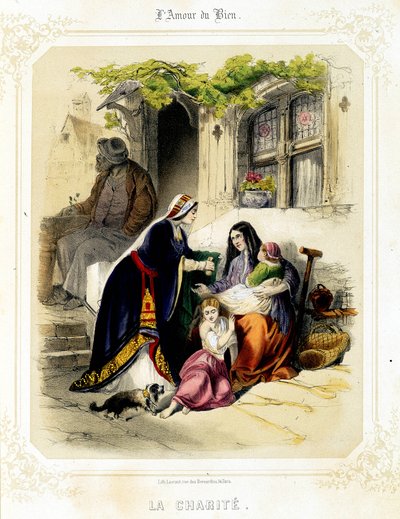 Caridad. En amor al bien de Sauvageot, segunda mitad del siglo XIX de French School
