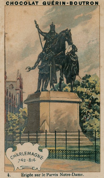 Carlomagno, 742-814, Erigida en el Parvis Notre-Dame de French School