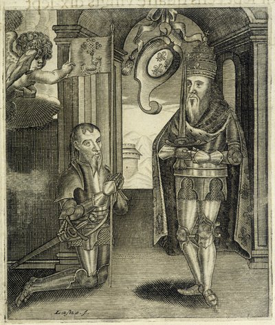 Carlomagno y el Conde de Toulouse Torsin (o Chorson) - en “Historia de los Condes de Toulouse” por Guillaume de Catel, Toulouse de French School