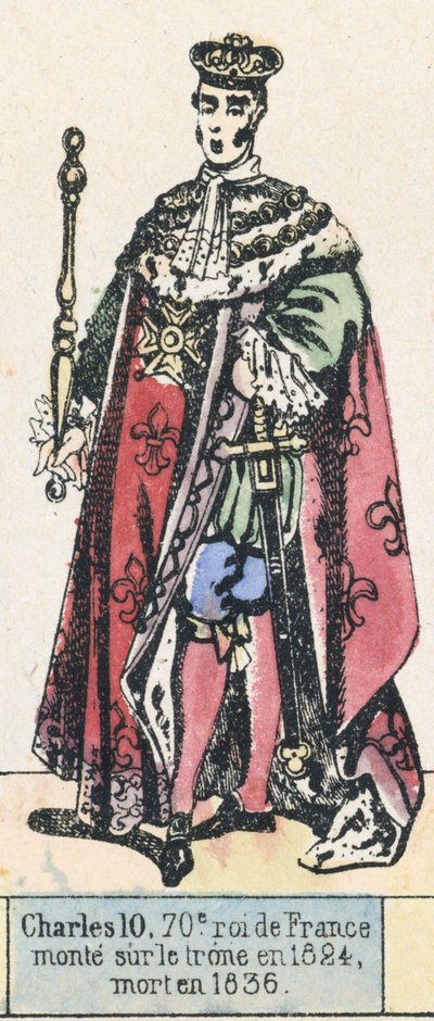 Carlos X, 70º rey de Francia, subió al trono en 1824, murió en 1836 de French School