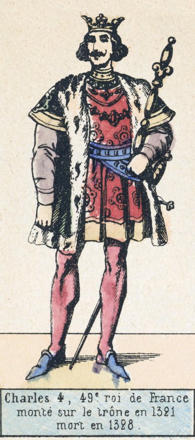Carlos IV, 49º rey de Francia, sube al trono en 1321, muere en 1328 de French School