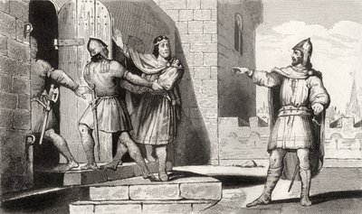 Carlos III (879-929) el Simple tomado prisionero por uno de sus soldados, de 