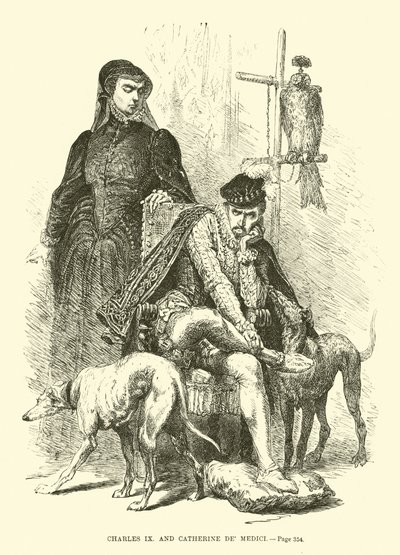Carlos IX y Catalina de Médici de French School