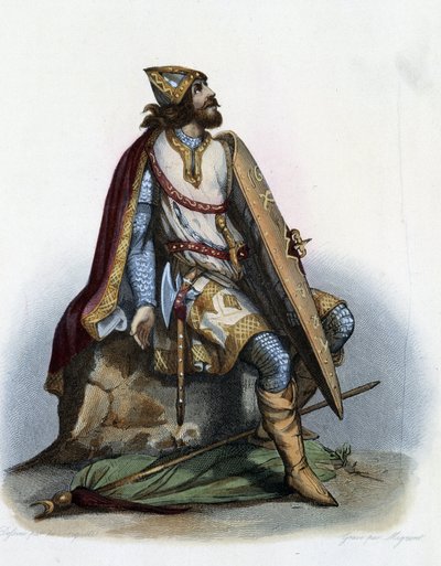 Carlos Martel (688-741) Duque de Austrasia- en "Le Plutarque français", por Mennechet, París de French School