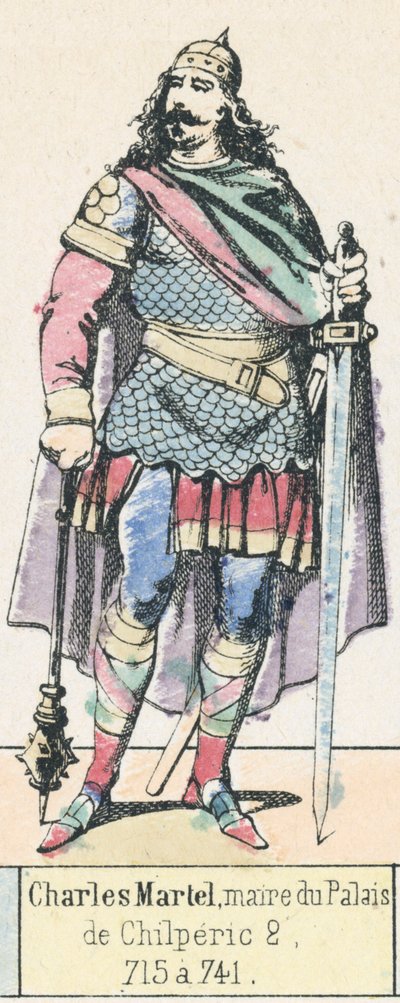 Carlos Martel, alcalde del Palacio, de Chilperico II, 715 a 741 de French School
