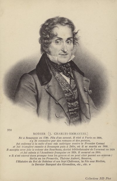 Charles Nodier (1780-1844), novelista y cuentista francés (litografía) de French School