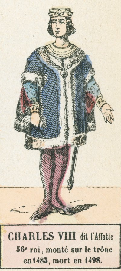 Carlos VIII llamado el Afable, 56º rey, sube al trono en 1483, muere en 1498 de French School