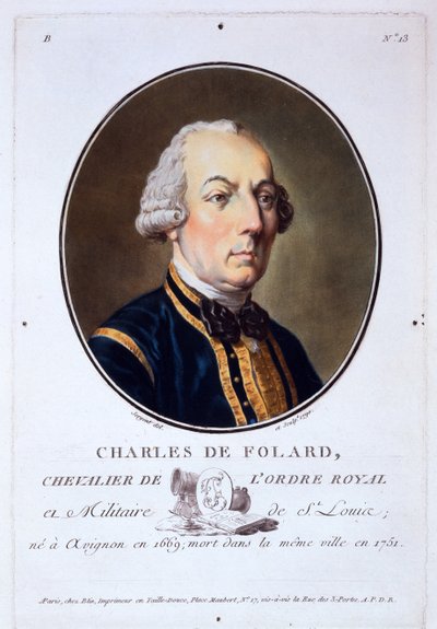 Charles de Folard, de Retratos de grandes hombres, mujeres ilustres y sujetos memorables de Francia, publicado en 1787-92 de French School