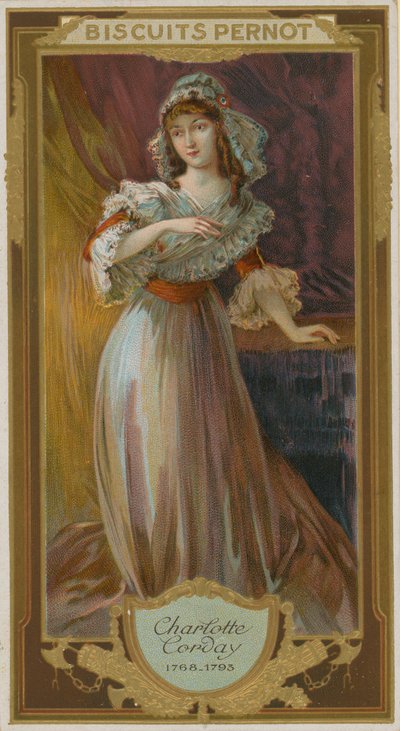 Charlotte Corday, asesina del líder jacobino revolucionario francés Jean-Paul Marat de French School