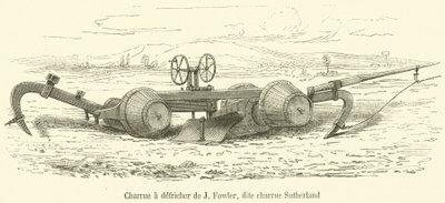 Arado para desbrozar de J Fowler, llamado arado Sutherland (grabado) de French School