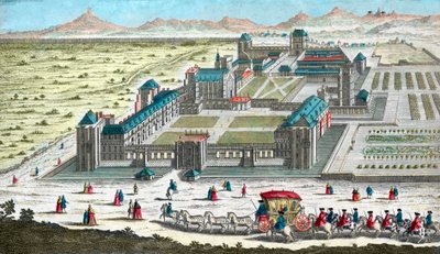Chateau de Vincennes cerca de París - en el siglo XVIII de French School
