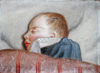 Niño durmiendo, finales del siglo XIX de French School