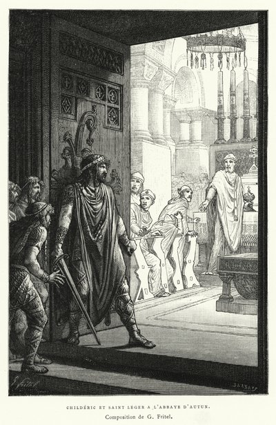 Childeric y Saint Leger en la Abadía de Autun de French School