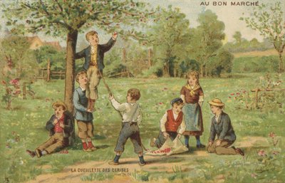 Niños recogiendo cerezas de French School