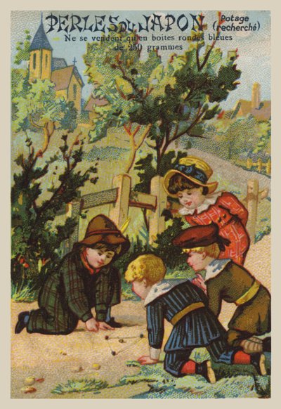 Niños jugando a las canicas de French School