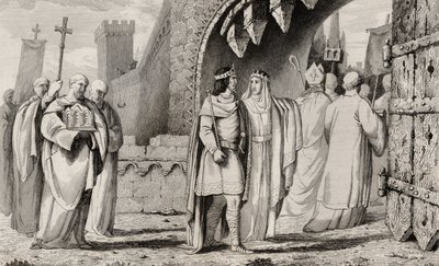 Chilperico I (539-84) en una procesión religiosa, de 