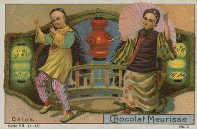 China, tarjeta comercial de Chocolat Meurisse de French School