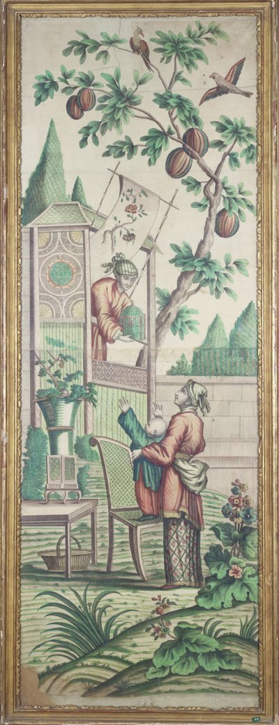 Papel pintado de chinoiserie de French School