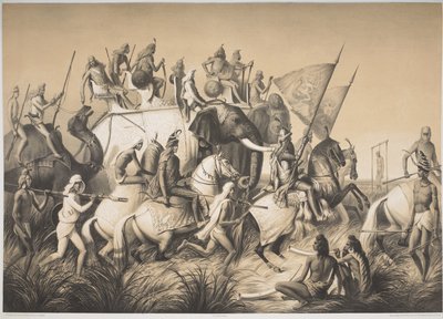 Chir Singh, maharajá de los sikhs con el rey de Punjab y su séquito de 