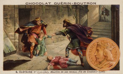 Clotario I y el asesinato de sus sobrinos, los hijos del Rey Clodomiro, 526 de French School