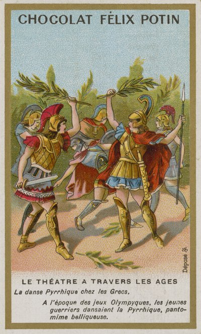 Tarjeta comercial de Chocolat Felix Potin, Teatro a través de los tiempos de French School