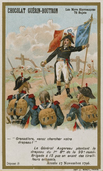 Tarjeta comercial de Chocolat Guerin-Boutron, serie Palabras Históricas de French School