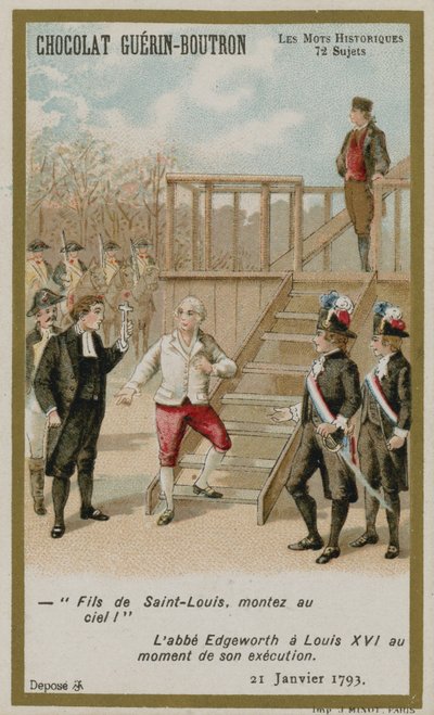 Tarjeta comercial de Chocolat Guerin-Boutron, serie Palabras Históricas de French School