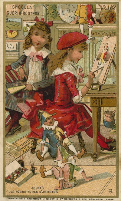 Tarjeta comercial de Chocolat Guerin Boutron de French School