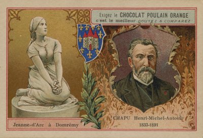 Tarjeta comercial de Chocolat Poulain Orange de French School