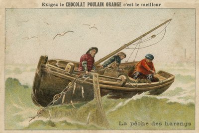 Tarjeta comercial de Chocolat Poulain Orange de French School