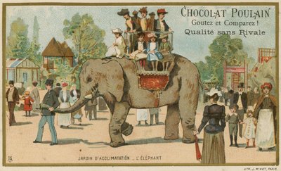 Tarjeta comercial de Chocolat Poulain de French School