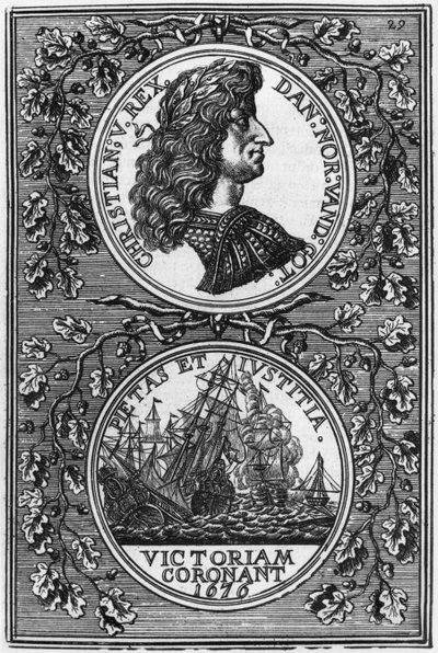 Christian V (1646-99) rey de Dinamarca y Noruega, ilustración de Description de l