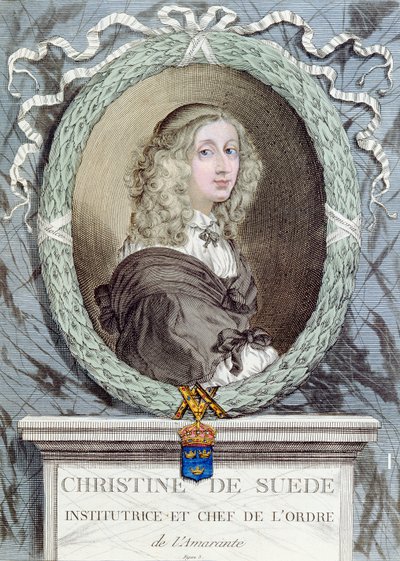 Cristina (1626-89) Reina de Suecia, fundadora y jefa de la orden de la Amarantha de French School