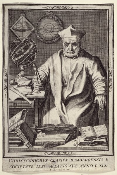 Christopher Clavius a los 69 años, publicado por Jean Le Clerc de French School